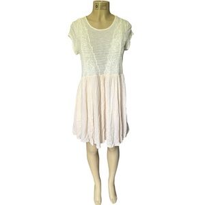 Umgee Boho Cream and Light Tan Mini Dress Size Medium